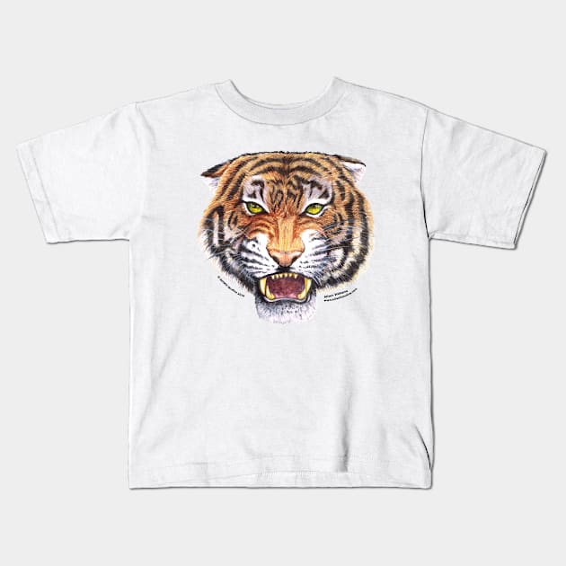 Tiger Spirit Kids T-Shirt by SillWill Studios